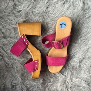 Pink Suede Women's Sandals